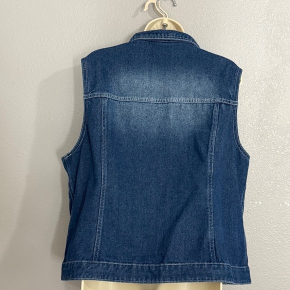 Allegra K Denim Blue with Fade Button Down Vest Size XXL New with Tag - Picture 7 of 11